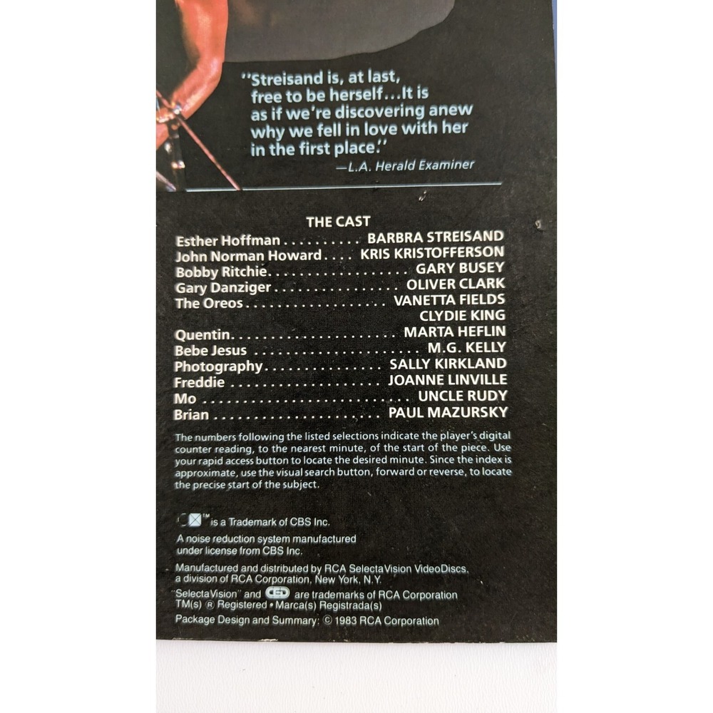 A Star is Born CED Videodisc 2 Disc Set Barbara Streisand Kris Kristofferson - Picture 7 of 8